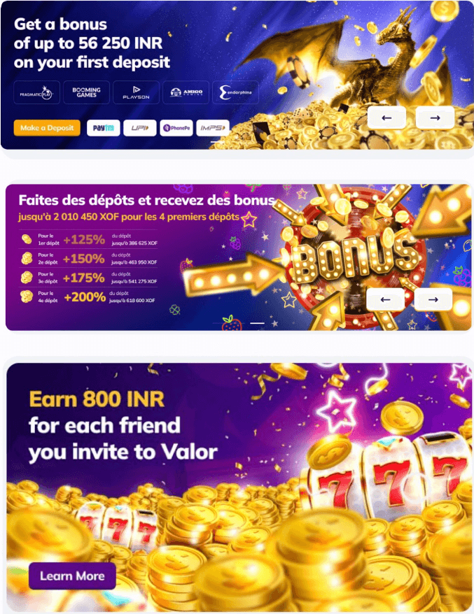 Valor Bet Casino Bonus